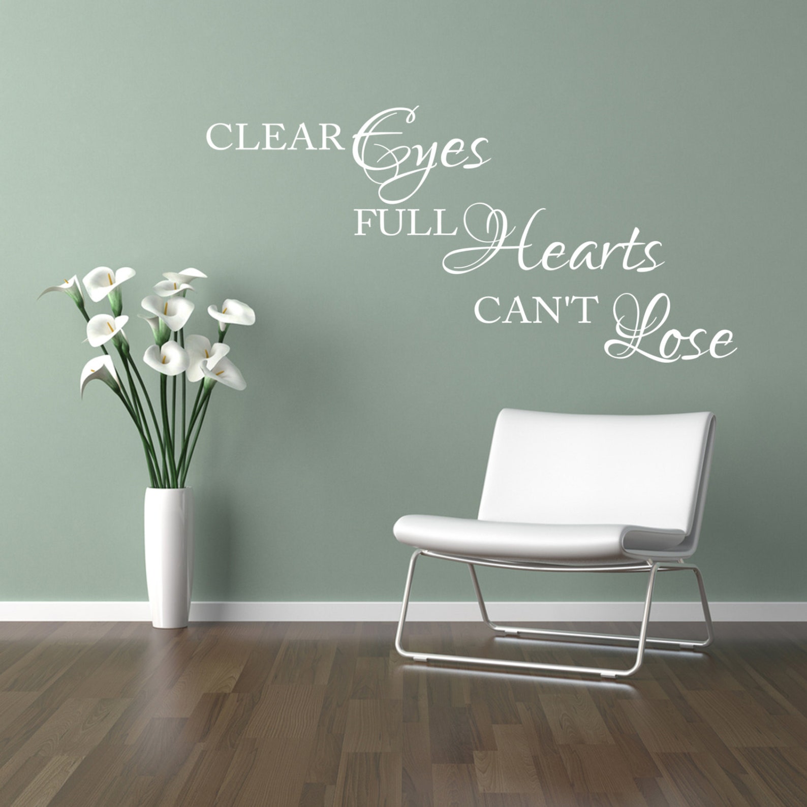 Clear Eyes Full Hearts Can't Lose Inspirational Wall Etsy