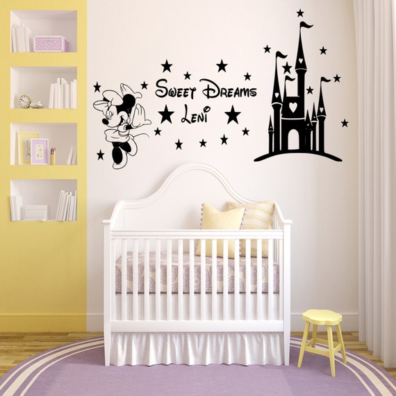 WALL QUOTES MINIE MOUSE WALL DECAL STICKERS  sweet dreams princess   N129 