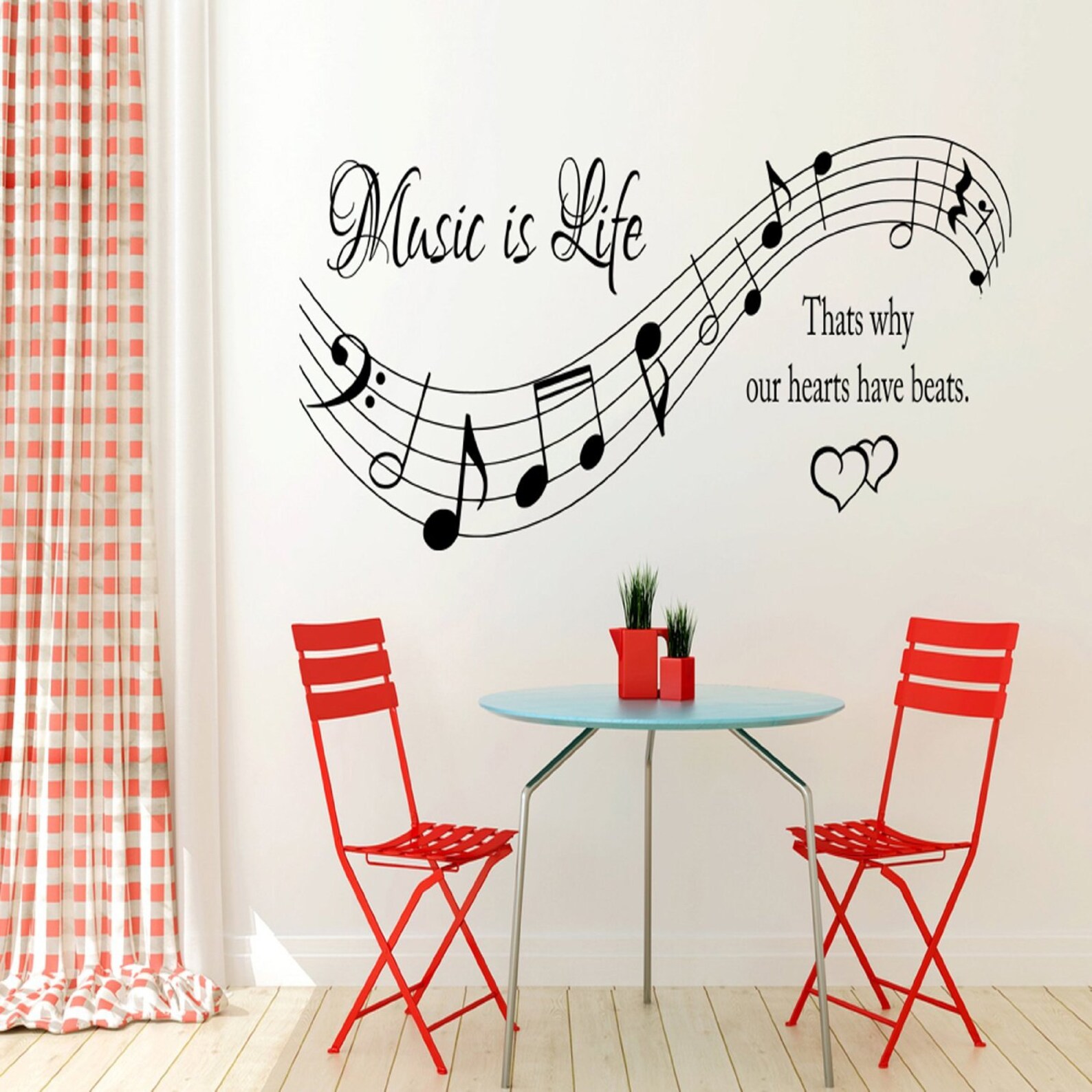 Music is Life Wall Sticker Vinyl Decal 100x55 Etsy