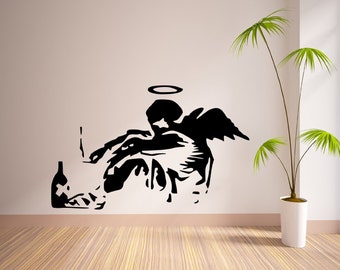 Banksy Fallen Angel Graffiti Wall Decal Sticker Vinyl 80x55