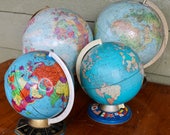 World Maps Earth Globes Vintage Library Mad Men Office Decor Mid Century Modern Living Room Decor Hallway Mantle Christmas Mantle Display