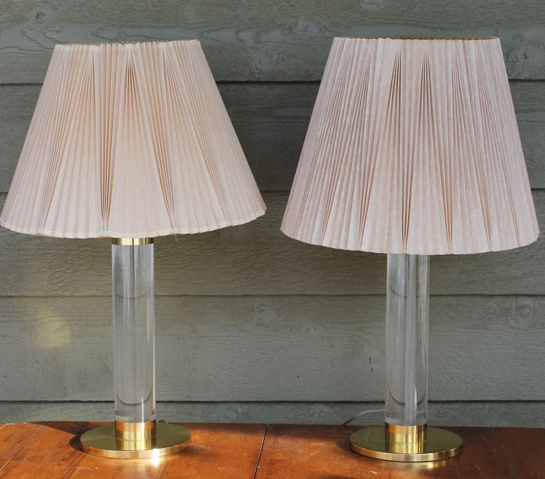 Frederick Cooper Chicago Usa Lucite Brass Table Lamps Vintage Frederick Cooper Chicago Usa Lucite