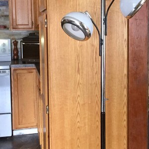 Mod White Silver Pole Lamp Mad Men Floor Lamp Mid Century Modern Lighting Retro Ceiling Lighting Boho Living Room Home Staging Living Room