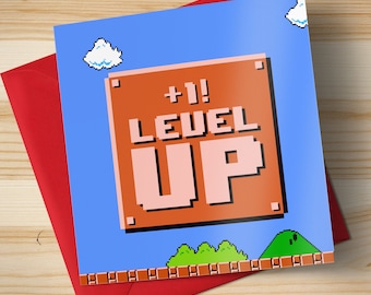 Level Up +1! CARDS x5 (pack of five cards with envelopes)