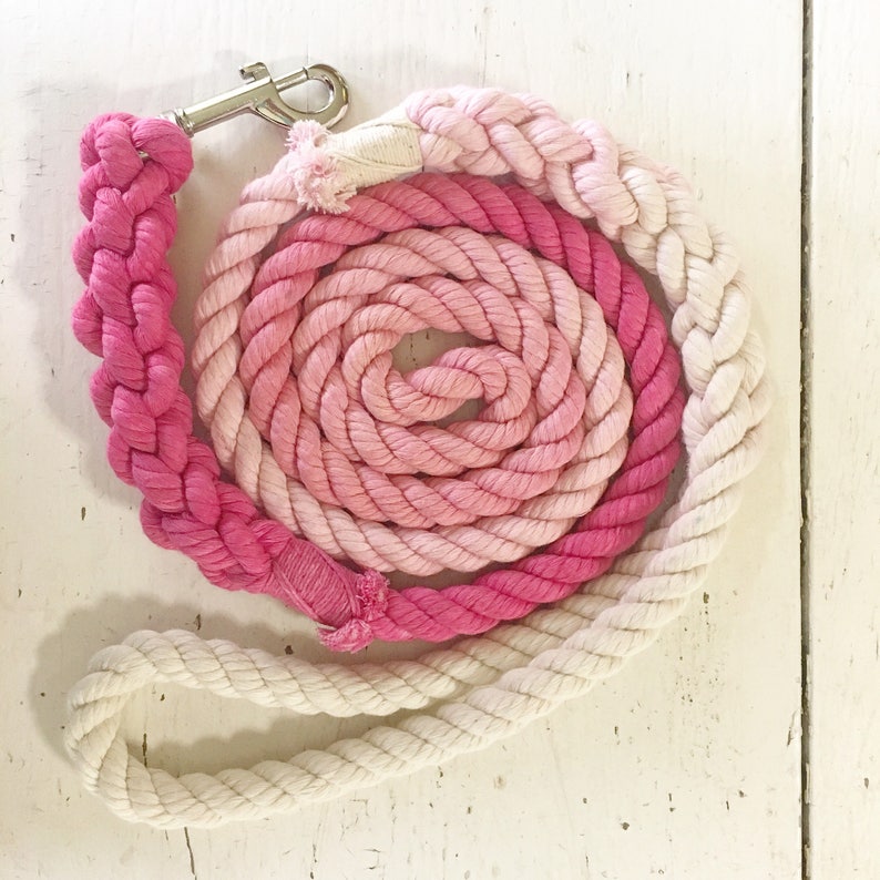 Hand Dyed Dog Leash Rope Dog Leash, Custom Dog Leash Cotton Dog Leash MANY colors