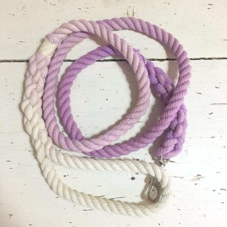Hand Dyed Dog Leash Rope Dog Leash, Custom Dog Leash Cotton Dog Leash MANY colors