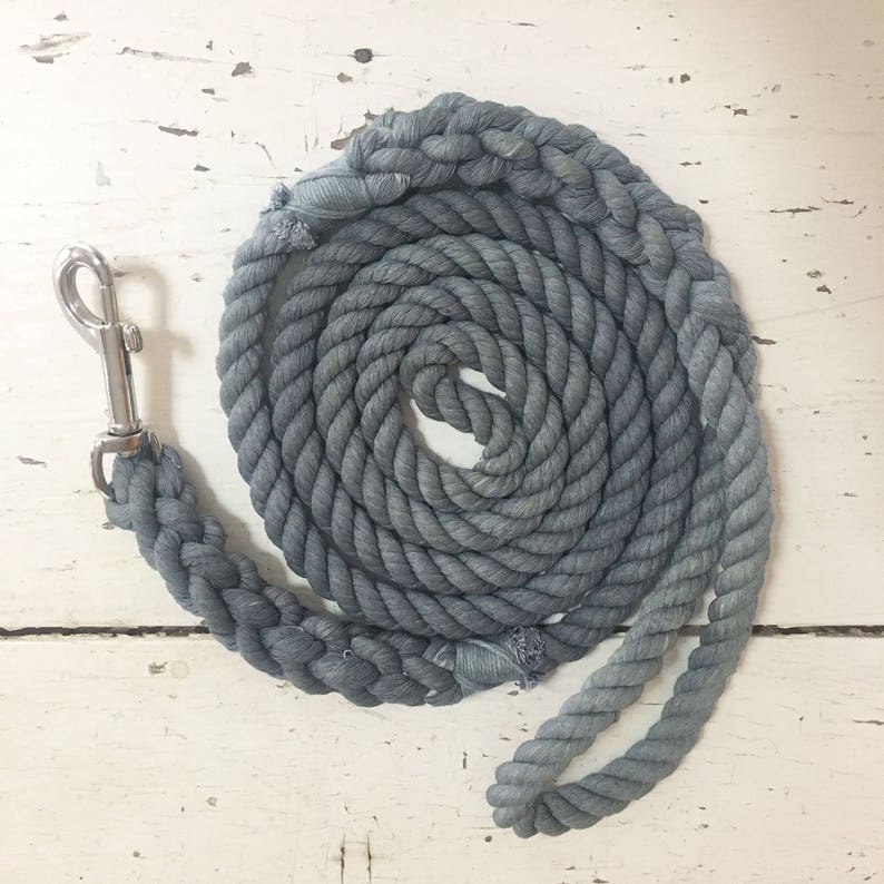 Hand Dyed Dog Leash Rope Dog Leash, Custom Dog Leash Cotton Dog Leash MANY colors