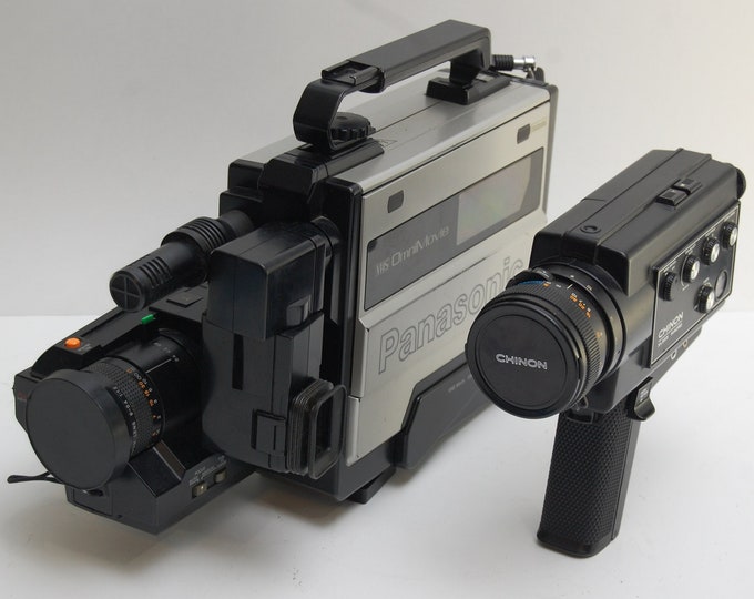 PANASONIC OMNIMOVIE VHS Camera Recorder 1985 Chinon XL555 Macro Azden ...