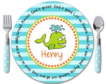 Godson Christening Gift - Godson Baptism Gift - Personalized Godson Plate - Baptism Keepsake - Baptism Gift Christening - Nautical Boy Gift