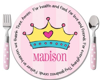Princess Crown Plate - Baptism Keepsake Plate - New Baby Gift - Godchild Gifts - Christening Gift Girl - Baby Gift - Princess Birthday Theme