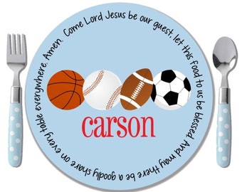 Baby Boy Gift - Godchild Gifts - Baby Baptism Gift - Sports Baby Boy - Personalized Baby Plate - Godchild - Baby Boy - Christening Gift