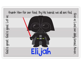 Kids Personalized Placemats - Childrens Placemat - Dedication Gift - Baptism Gift - Godchild Gift - Custom Star Wars Inspired Placemat