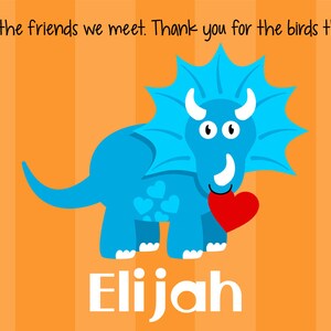 Valentine's Day Personalized Placemat Kids Dinosaur Placemat Childrens Placemat Childs Dinosaur Placemat T-Rex Dinosaur Placemat image 2