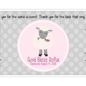 Pink Lamb Prayer Plate Godchild Gift Baby Dedication Gift Baptism Gift for Girl Personalized Baptism Keepsake Christening Gift image 4