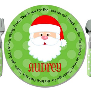 Personalized Christmas Plate - Personalized Children's Santa Plate - Godchild Christmas Gift - Kids Holiday Plate - Cookies for Santa Plate