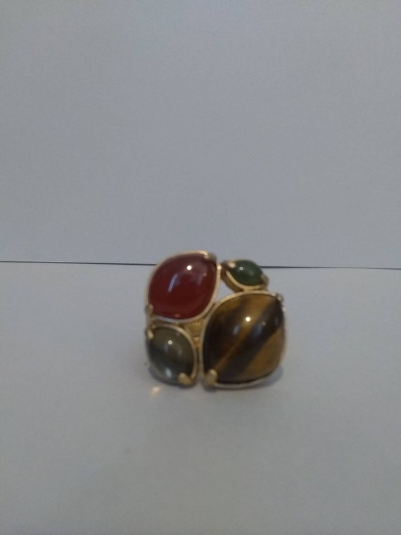 Lea Sophia Cabochons Gold Tone Ring