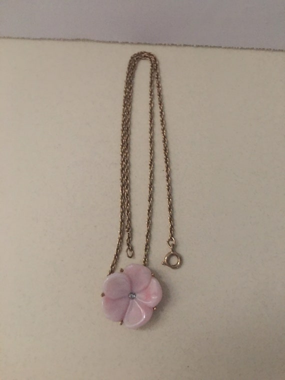 Vintage Pink Flower Avon Necklace