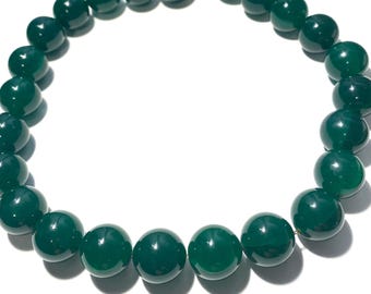 Vintage Les Bernard Green Beaded Necklace