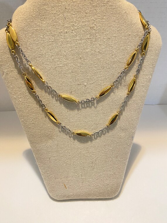 Gold and Silver Long Necklace