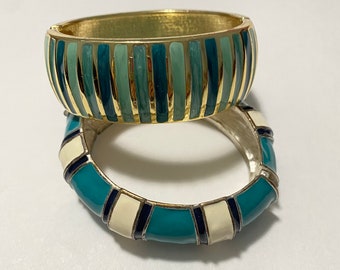 Enameled Bangle Lot of Two