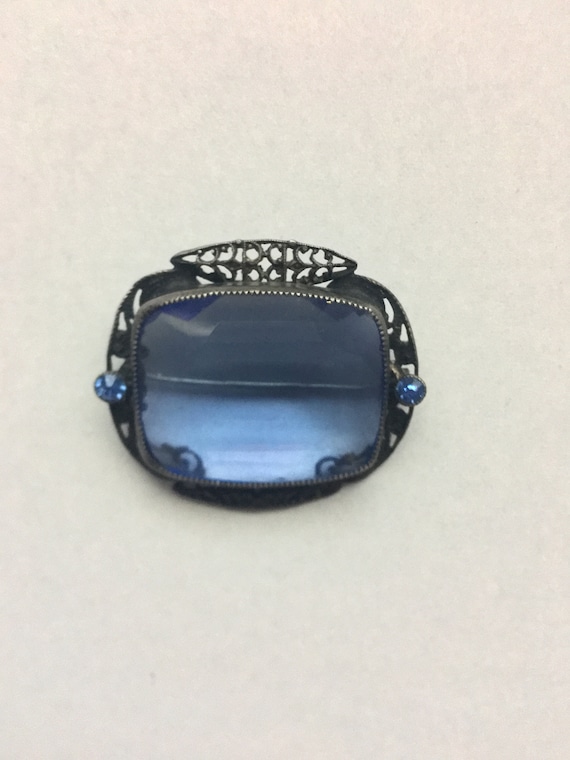 Vintage Victorian Blue Stone Brooch