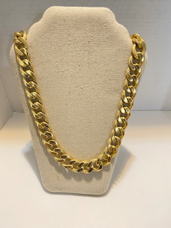 Chunky Gold Tone Long Chain Necklace