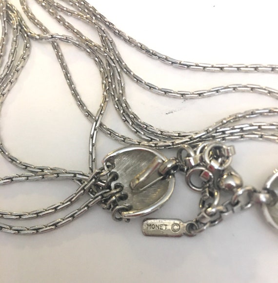 Silver Tone Multi Chain Monet Necklace - image 2