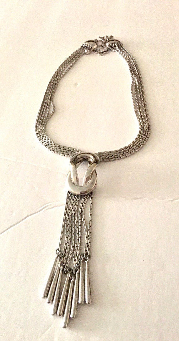 Monet Silver Tone multi Chains Necklace