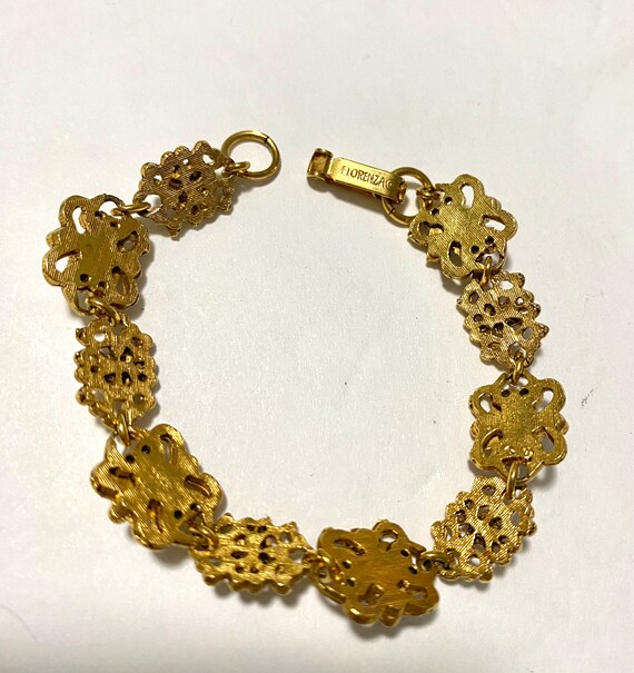 Vintage Florenza Gold Tone and Faux Peal Bracelet - image 2