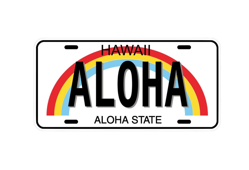 Hawaii License plate including clip art sublimate design Etsy