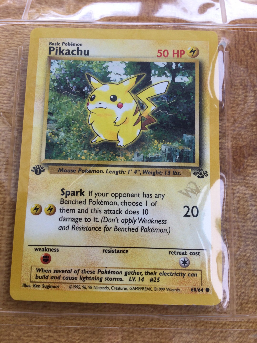 1999 Pokémon First Edition W Gold Stamp Pikachu. Etsy