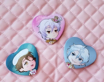 Idolish7 Trigger Heart Pin: Holographic Fireworks Button