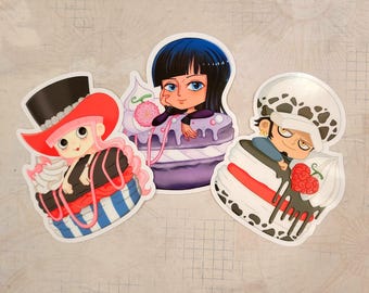 anime pirate macaron stickers