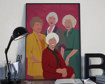 The Golden Girls Sitcom Poster, TV Series Inspired Wall Art Decor, Poster Print