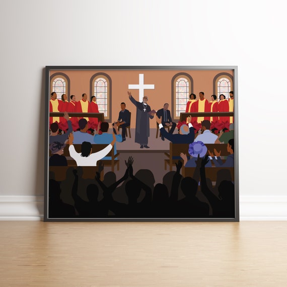 アート・デザイン・音楽 GREAT LEADERS OF THE CHRISTIAN CHURCH Black Church Art Poster, Christian Abstract Print, Minimalist Wall