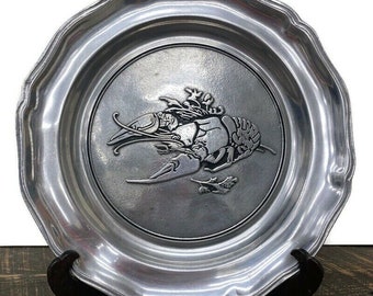 Wilton Columbia RWP Pewter Serving Platter Lobster Crayfish Design 11 7/8” Plate