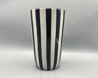 Vintage Luzern Handarbeit No. 476 Vertical Stripe Ceramic Vase MCM Pottery Decor