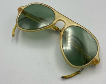 Vintage Aviator Green Lens Safety Glasses Sunglasses Wrap Around Cosplay Retro