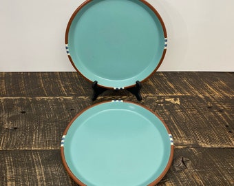 Dansk Mesa Turquoise Lot von 2 Speiseteller 10 1/2 Southwestern Geschirr Japan