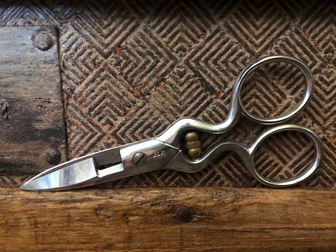 Antique Buttonhole Scissors Elk Chrome Scissors Swan Neck Scissors Etsy