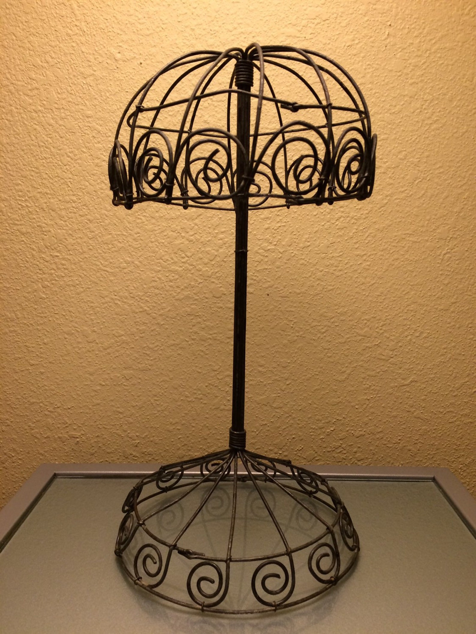 Antique Metal Table Top Hat Stand Etsy