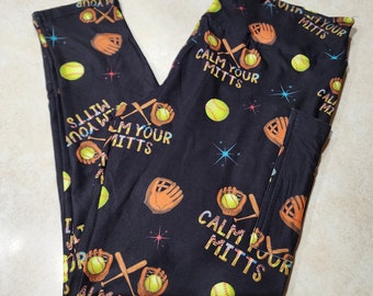 Softball leggings, Softball mom leggings calm your mitts