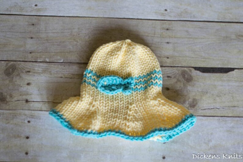 PDF KNITTING PATTERN Cotton Baby Sun Hat Knit Baby Sun Hat Etsy