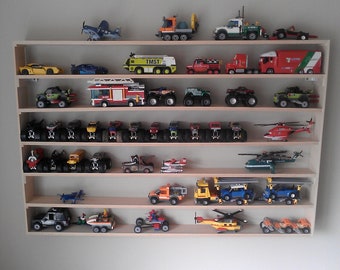 Hot Wheels, Matchbox, Cars, Monster Trucks, Legos, Planes Fire and Rescue, wall display rack, toy storage, boy room decor, - Extra Large