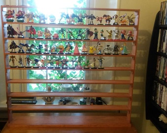 Amiibo, Star Wars, Skylanders, Cars, Planes - Freestanding Desk Rack - Large w/Colonial Maple Stain