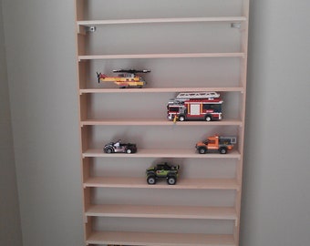 Hot Wheels, Matchbox, Cars, Monster Trucks, Legos, Planes Fire and Rescue, wall display rack, toy storage, boy room decor, - Extra Large