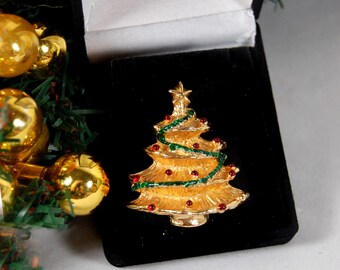 Christmas Tree Pin, Christmas Tree Brooch, Vintage Christmas Brooch, Vintage Christmas Pin