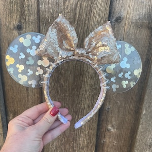 Resin Mouse Ears, Disney Inspired Mouse Ears, Silver and Gold Mouse Ears