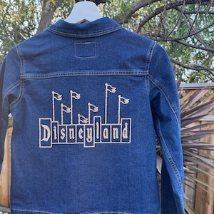 Upcycled Child&#39;s Disneyland Denim and Rhinestone Jacket, Children&#39;s Vintage Fashions, Disney Jacket