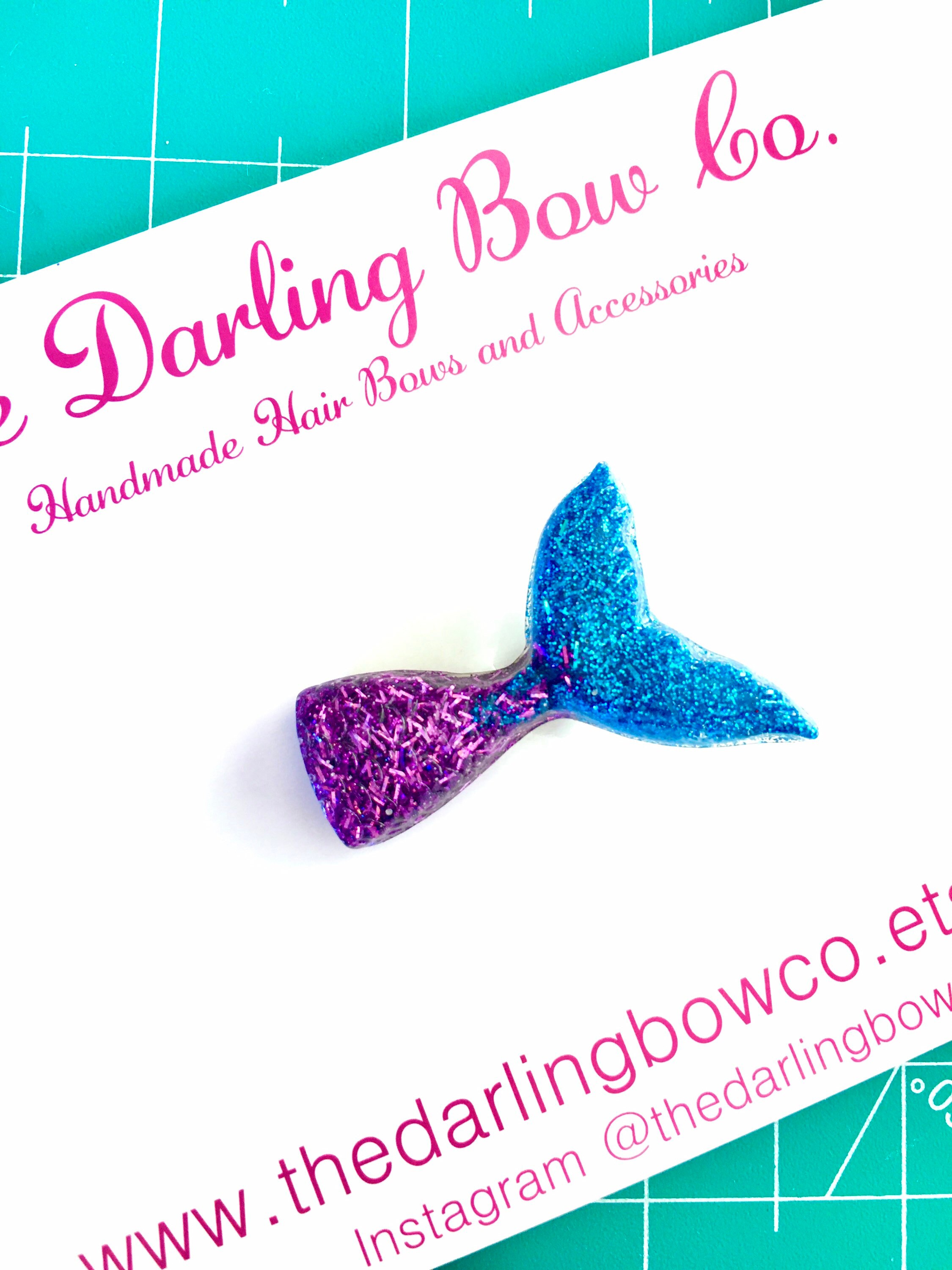 Mermaid Resin Hair Clip Glitter Mermaid Hair Clip Girl Hair Etsy